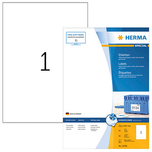 Image HERMA Inkjet-Etiketten, 210 x 297 mm, weiß