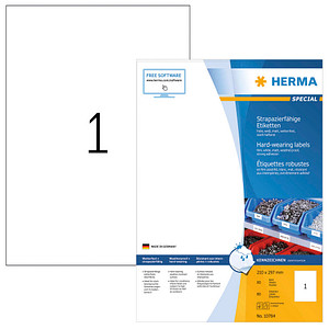 Image HERMA Wetterfeste Folien-Etiketten, 210 x 297 mm, weiß