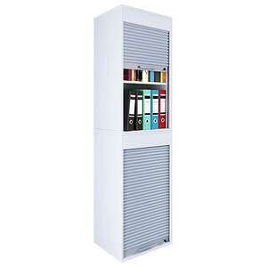 Image VCM my office Aktos XL Rollladenschrank weiß 2 Fachböden 50,0 x 40,0 x 186,0 cm