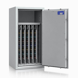 Image ISS safe4key Schlüsseltresor grau mit 600 Haken Doppelbartschloss