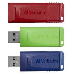 Image Verbatim USB-Sticks Slider rot, blau, grün 16 GB