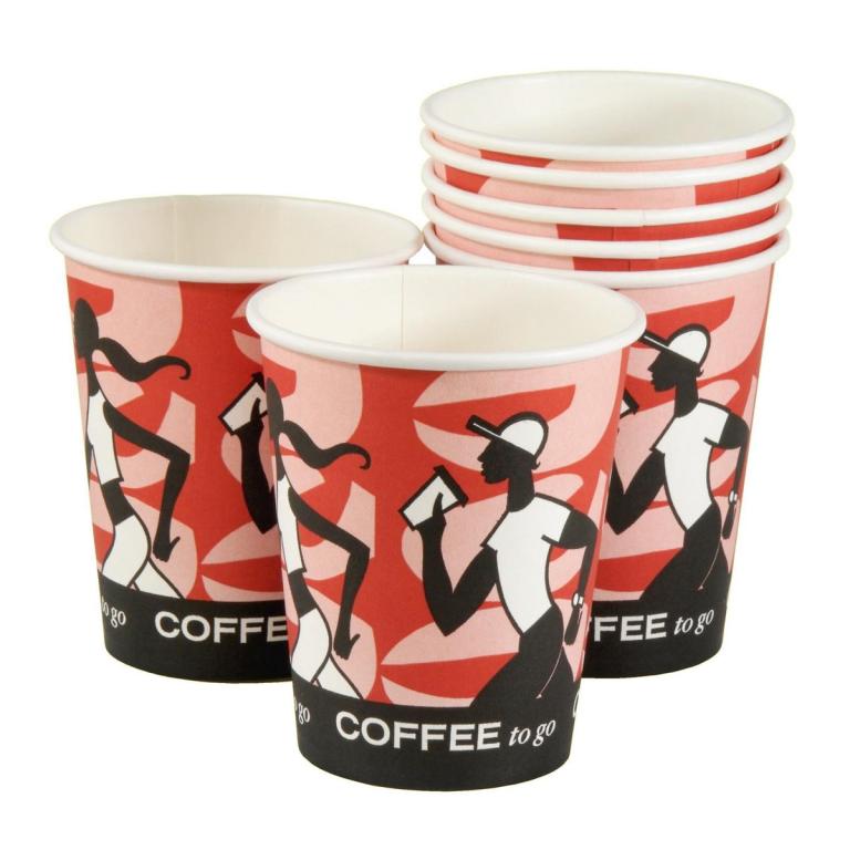 Image *Kaffeebecher Coffee-Cups 8oz/200 ml, "Coffee Grabbers", Ø 80 mm, FSC | 50 Stück passender Deckel Artikelnummer 85221