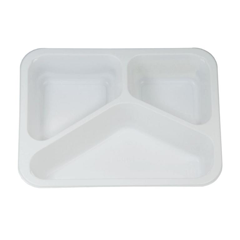 Image *Menüschale PP "Caterline" siegelfähig 3-geteilt, eckig, 227 x 178 x 40 mm | 216 Stück weiß 