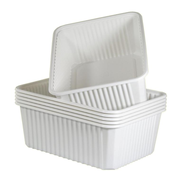 Image *Kunststoffschale PP, 1000 ml, 180 x 133 x 66 mm weiß | 300 Stück passender Deckel ||85275||