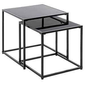 Image HAKU Möbel Beistelltische-Set Glas schwarz