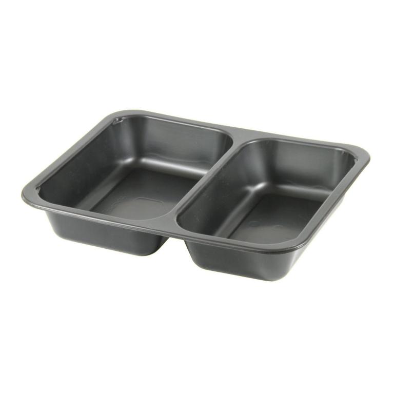 Image *Menübox PP 2-geteilt schwarz, 227 x 178 x 40 mm, 360 Stück/Karton Inhalt: 600 ml + 500 ml, siegelfähig