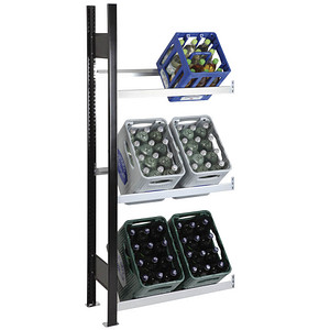 Image SCHULTE Anbauregal 37003-S schwarz, silber 75,0 x 30,0 x 180,0 cm