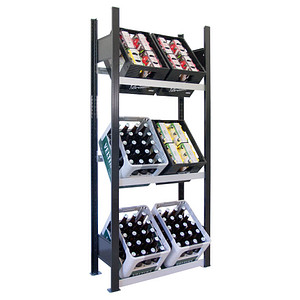 Image SCHULTE Getränkekistenregal 37001-S schwarz, silber 75,0 x 30,0 x 180,0 cm