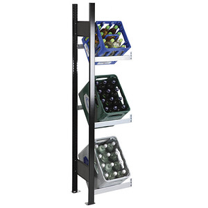 Image SCHULTE Anbauregal 37002-S schwarz, silber 40,0 x 30,0 x 180,0 cm