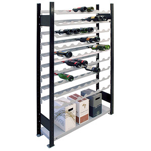 Image SCHULTE Anbauregal 26863 schwarz, silber 100,0 x 25,0 x 230,0 cm