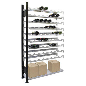 Image SCHULTE Anbauregal 26861 schwarz, silber 100,0 x 25,0 x 180,0 cm