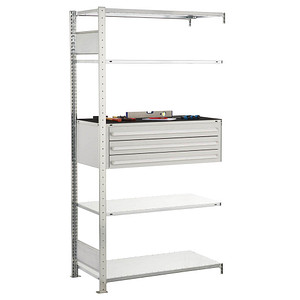 Image SCHULTE Anbauregal 14685 silber 100,0 x 50,0 x 200,0 cm