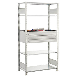 Image SCHULTE Schwerlast-Schubladenregal 14680 silber 100,0 x 50,0 x 200,0 cm