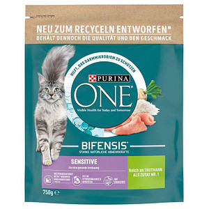 Image PURINA ONE® Katzen-Trockenfutter BIFENSIS®Sensitive Reich an Truthahn 750,0 g