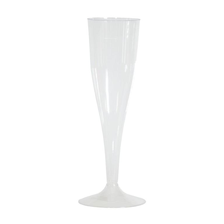 Image *Sektkelch 100 ml,  mit Fuß, klar, PS Kunststoff transparent, Eichstrich | 10 Stück 