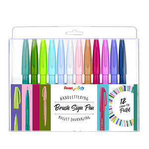 Image 12 Pentel Pastel SES15C-12 Brush-Pen-Set farbsortiert