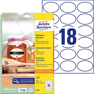 Image AVERY ZWECKFORM Etiketten 5087 weiß - 180 Stück (5087)