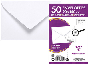 Image Clairefontaine Visitenkarten-Umschläge, 90 x 140 mm, weiß