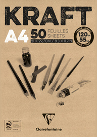Image Clairefontaine Zeichenpapierblock "KRAFT", DIN A3, 120 g/qm