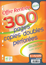 Image Calligraphe Copies doubles perforées, A4, séyès