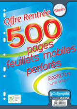 Image Calligraphe Feuillets mobiles perforés, A4, séyès