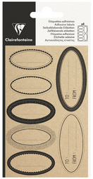 Image Clairefontaine Geschenke-Sticker "Oval Kraft", schwarz