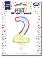 Image Clairefontaine Zahlenkerze "Glitter", Ziffer: 2