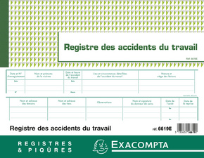 Image EXACOMPTA Registre des accidents du travail