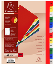 Image EXACOMPTA Intercalaires mensuels Janvier-Décembre, A4+