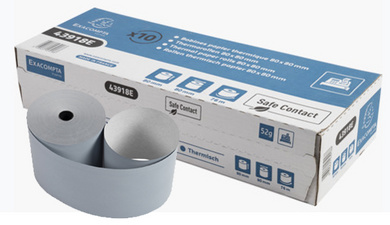 Image EXACOMPTA Thermorollen SafeContact, 80 mm x 44 m, grau-blau