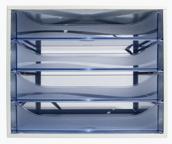 Image EXACOMPTA Schubladenbox ECOBOX, 4 Schübe, grau/blau