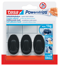 Image tesa Powerstrips Haken SMALL Oval, schwarz