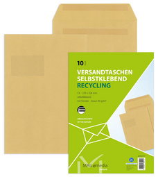 Image MAILmedia Versandtasche Natron braun, C4, mit Fenster