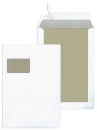 Image MAILmedia Papprückwandtaschen C4, mit Fenster, weiß