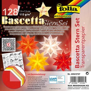 Image folia Faltblätter Bascetta-Stern, 75 x 75 mm, transparent