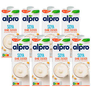 Image alpro® ohne Zucker Sojadrink 8 x 1,0 l