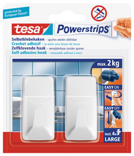 Image tesa Powerstrips Haken LARGE Rechteck, weiß
