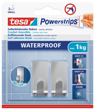 Image tesa Powerstrips Haken ZOOM WATERPROOF Small, Metall, silber