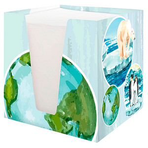 Image RNK-Verlag Zettelbox World weiß inkl. ca. 900 Notizzettel weiß