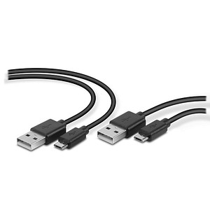 Image speedlink USB 2.0 A/ Micro USB 2.0 A Kabel-Set STREAM 2x 3,0 m schwarz