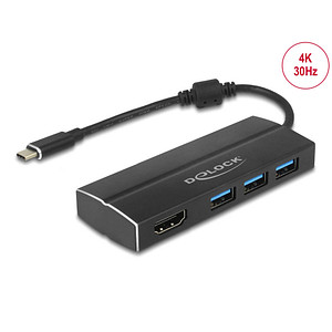 Image Delock USB-Hub 3-fach schwarz