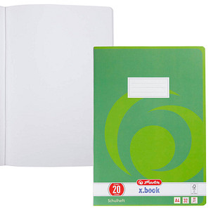 Image herlitz Schulheft x.book Lineatur 20 blanko DIN A4 ohne Rand, 32 Blatt