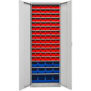 Image ADB Stahlschrank 40833 lichtgrau 71,0 x 30,0 x 195,0 cm, aufgebaut