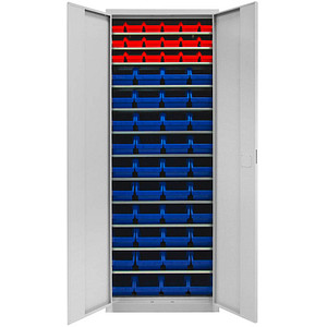 Image ADB Stahlschrank 40829 lichtgrau 71,0 x 30,0 x 195,0 cm, aufgebaut