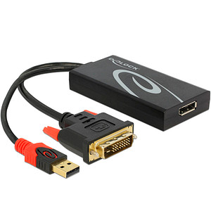 Image DeLOCK DisplayPort/USB 2.0 A, DVI-D Adapter 0,3 m schwarz