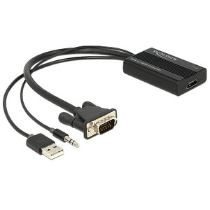 Image DeLOCK HDMI, VGA Adapter 0,25 m schwarz