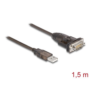 Image DeLOCK USB 2.0 A/RS232 Adapter 1,5 m schwarz