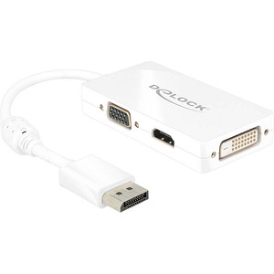 Image DeLOCK DisplayPort/DVI-D, HDMI, VGA Adapter 0,16 m weiß