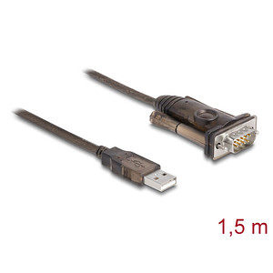 Image DeLOCK USB A/D-SUB 9 Adapter 1,5 m schwarz