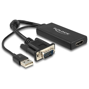 Image DeLOCK HDMI/VGA, USB Adapter 0,25 m schwarz